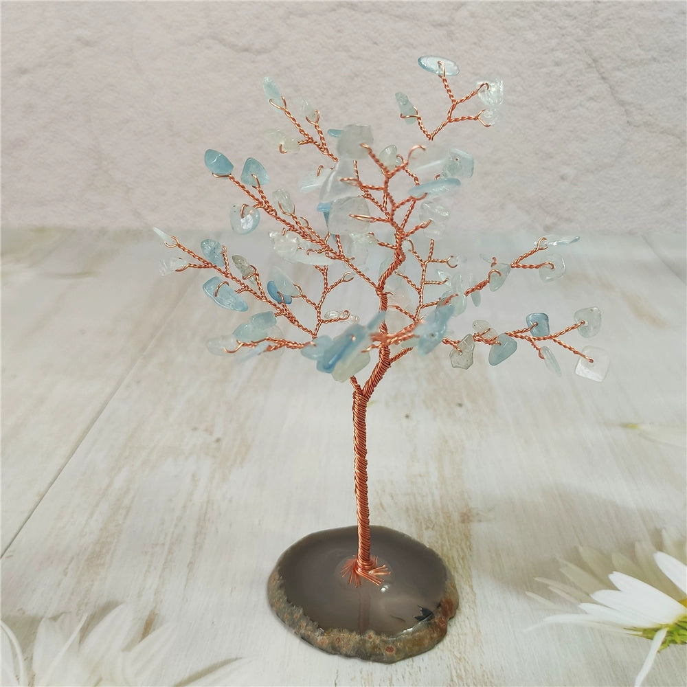 Natural crystal peach blossom fortune tree ornaments