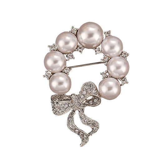 3-High-grade zircon pearl butterfly brooch simple niche clothing women's accessories