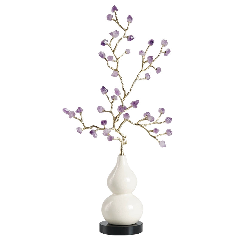 New Chinese style natural amethyst tree ice crack ceramic gourd furniture ornaments