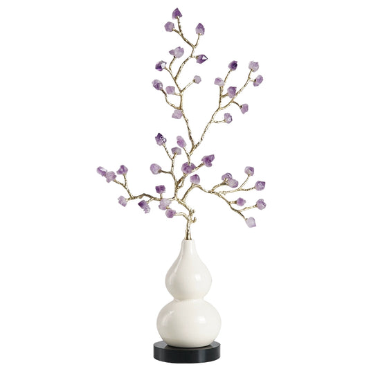 New Chinese style natural amethyst tree ice crack ceramic gourd furniture ornaments