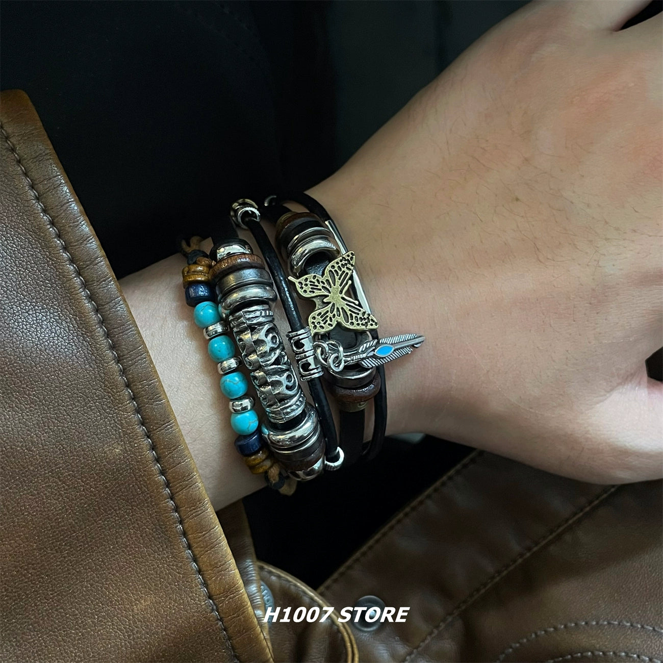 Chinese ethnic style multi-layer braided rope bracelet