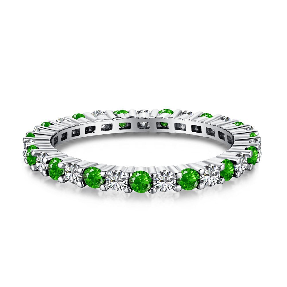 142-Retro high-end zircon emerald ring