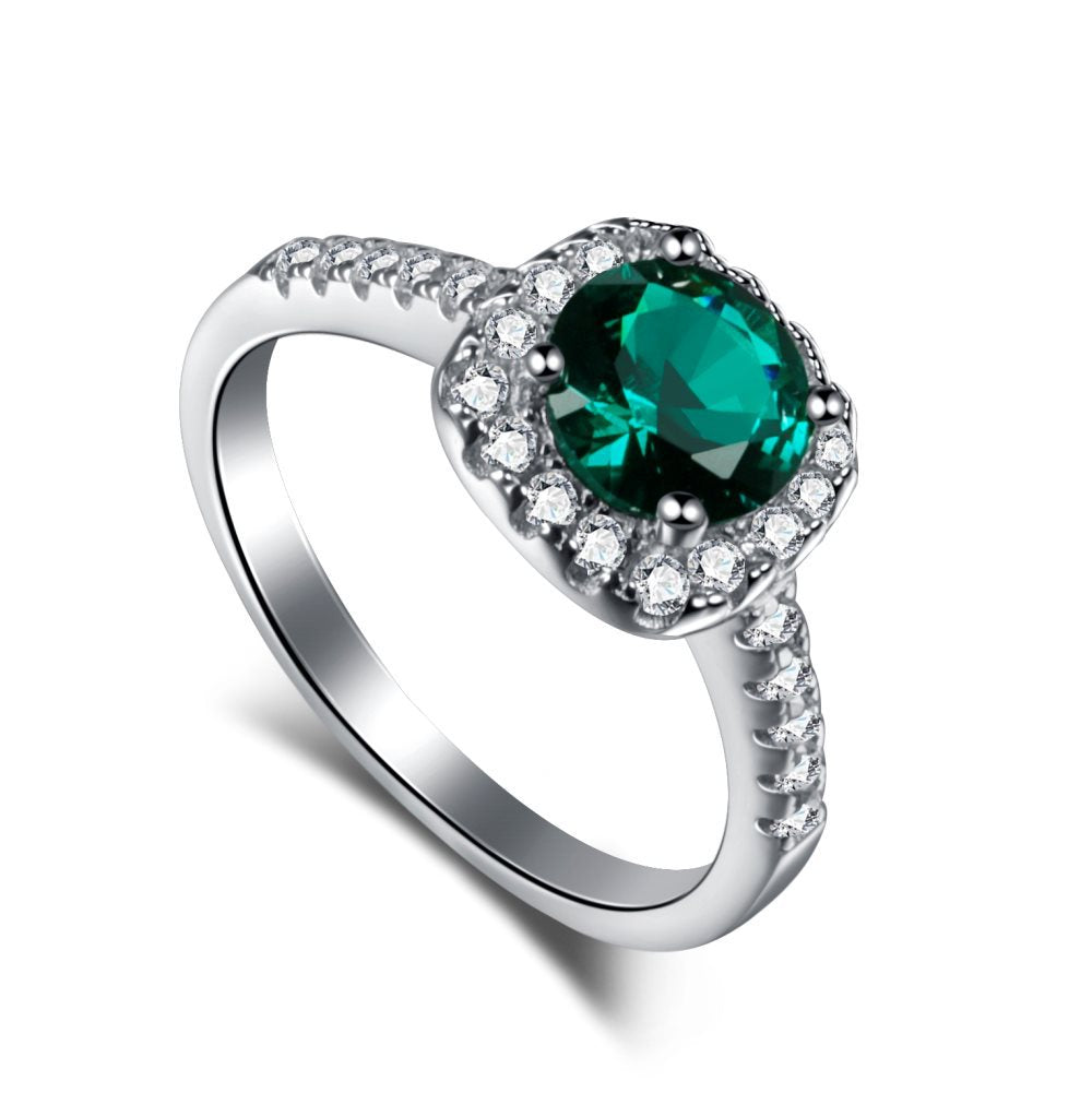 142-Retro high-end zircon emerald ring