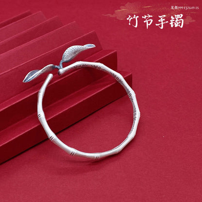 Chinese style rose rich sterling silver bracelet