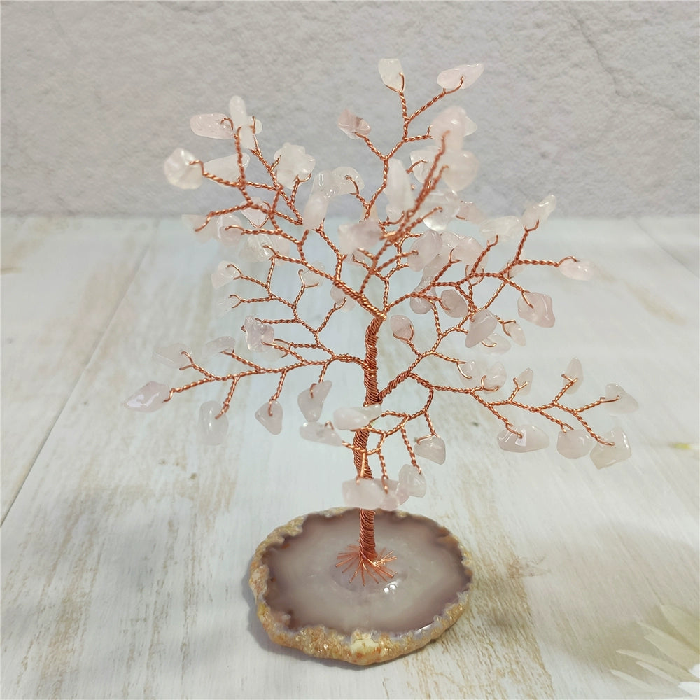 Natural crystal peach blossom fortune tree ornaments