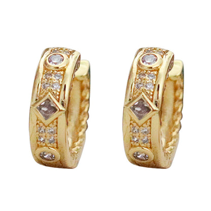 91-Designer gold micro-paved zircon exquisite earrings