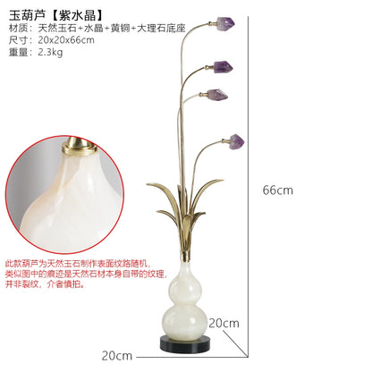 New Chinese style natural amethyst tree ice crack ceramic gourd furniture ornaments