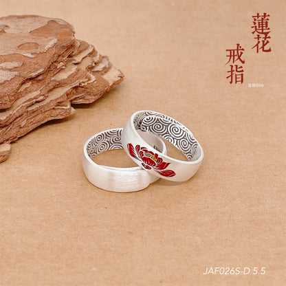 Peony sterling silver ring for men and women