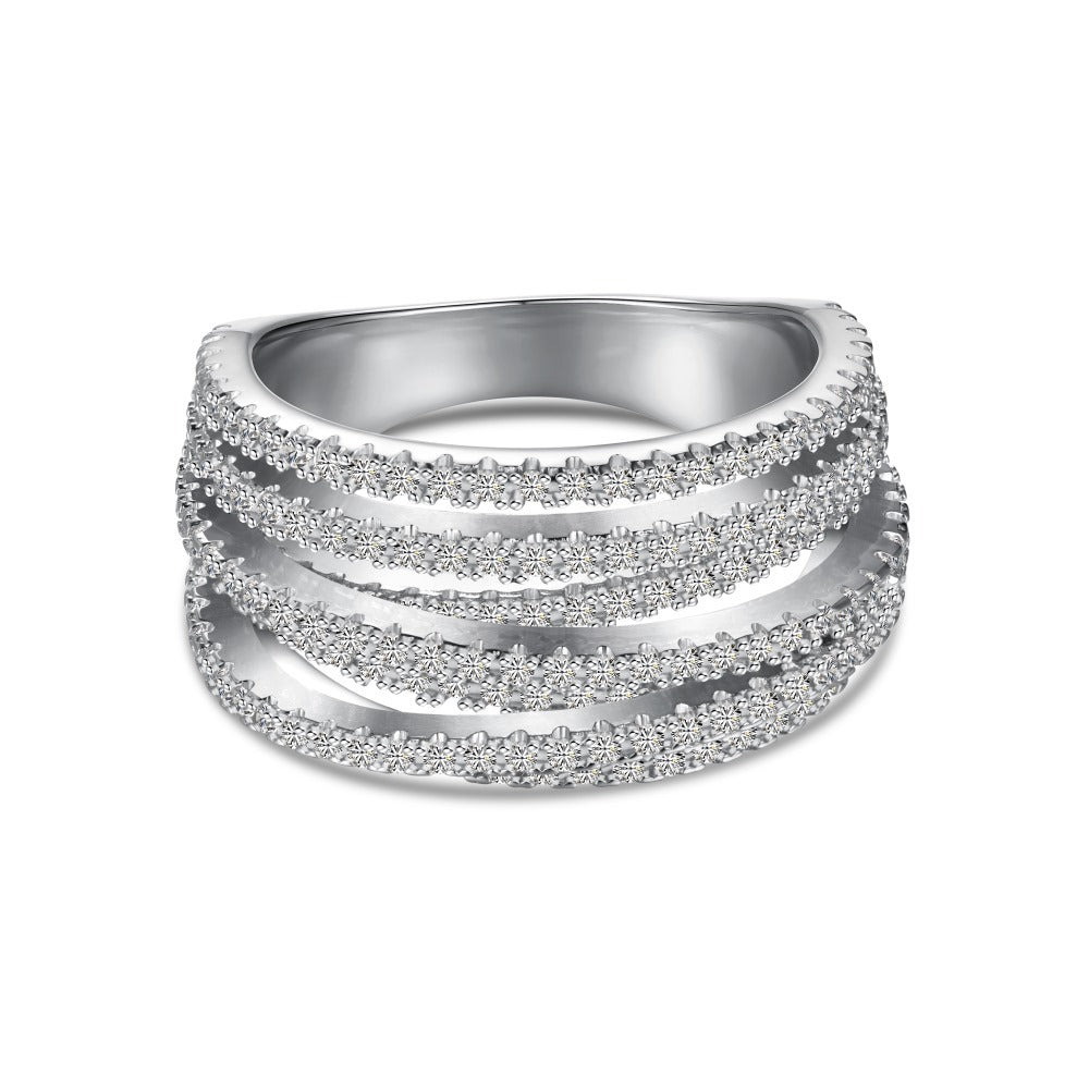 Fashionable and personalized spiral full diamond ring