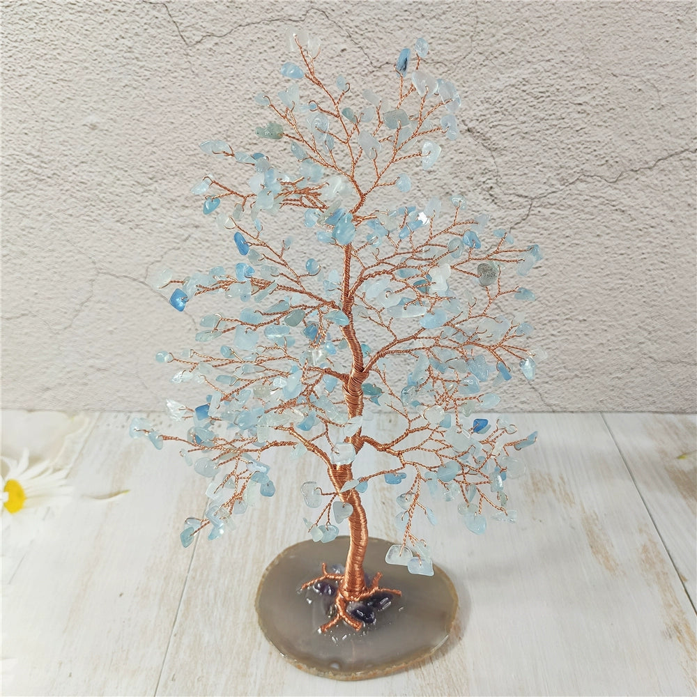 Natural crystal fortune tree light luxury ornaments crafts