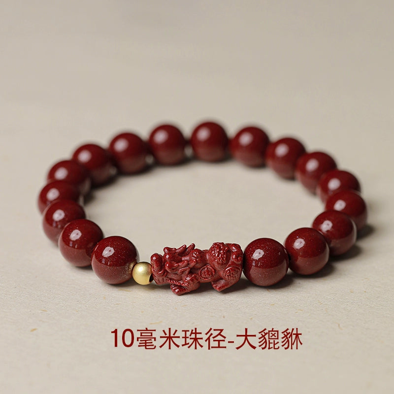 Fashionable New Chinese Style Cinnabar Purple Gold Pixiu Bracelet