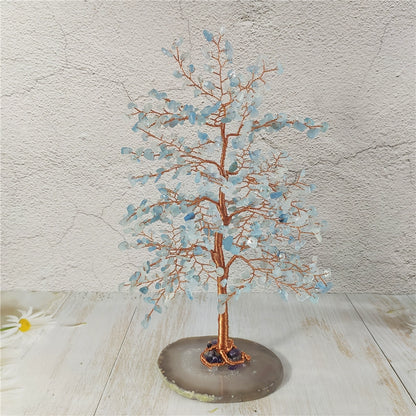 Natural crystal fortune tree light luxury ornaments crafts