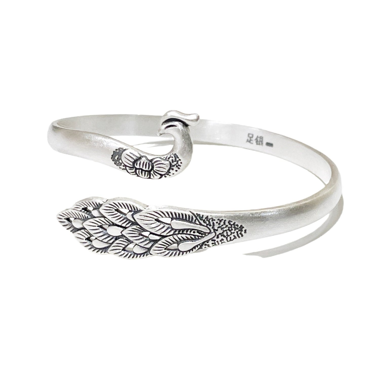 Chinese style phoenix peacock sterling silver bracelet