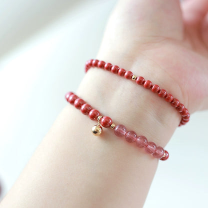 Fashionable Chinese style cinnabar purple gold sand bracelet Emperor sand crystal bracelet