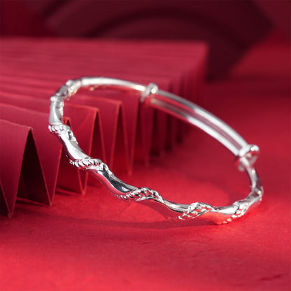 Chinese Braided Wave Sterling Silver Bracelet