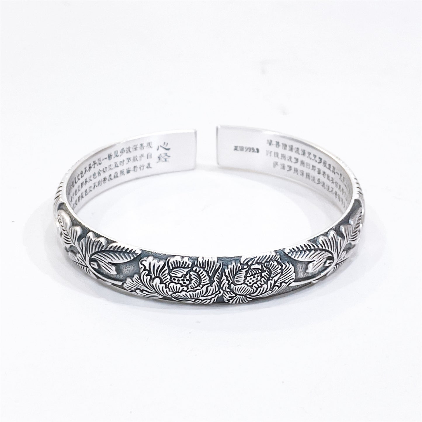 Chinese traditional lotus bud sterling silver bracelet