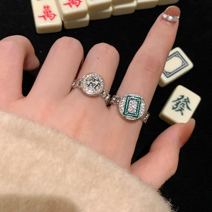 Fashion New Chinese Mahjong Open Ring