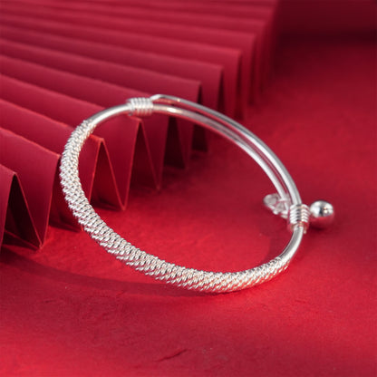 Chinese shiny fine wire braided sterling silver bracelet