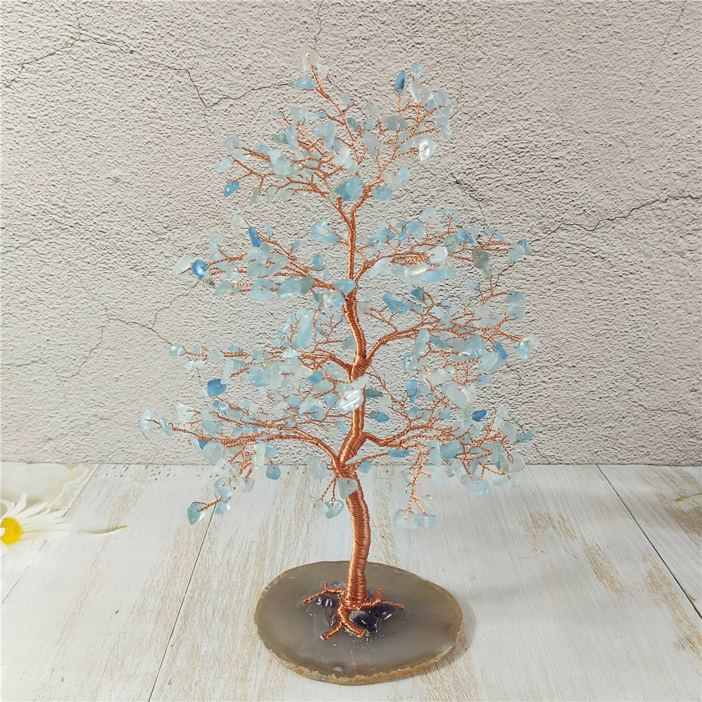 Natural crystal fortune tree light luxury ornaments crafts