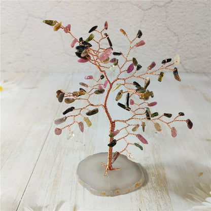 Natural crystal fortune tree decorative ornaments