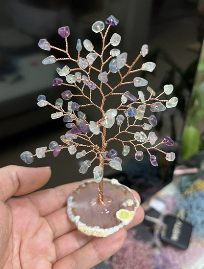 Natural crystal peach blossom fortune tree ornaments