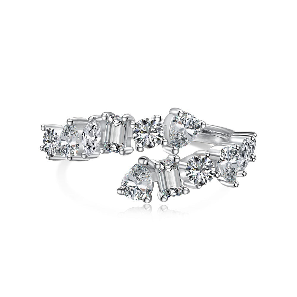 Fashionable and high-end sparkling diamond full diamond ring