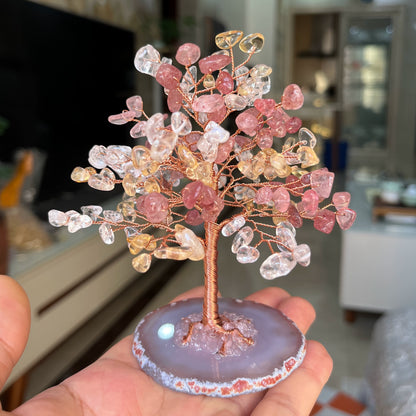 Natural crystal fortune tree decoration ornaments