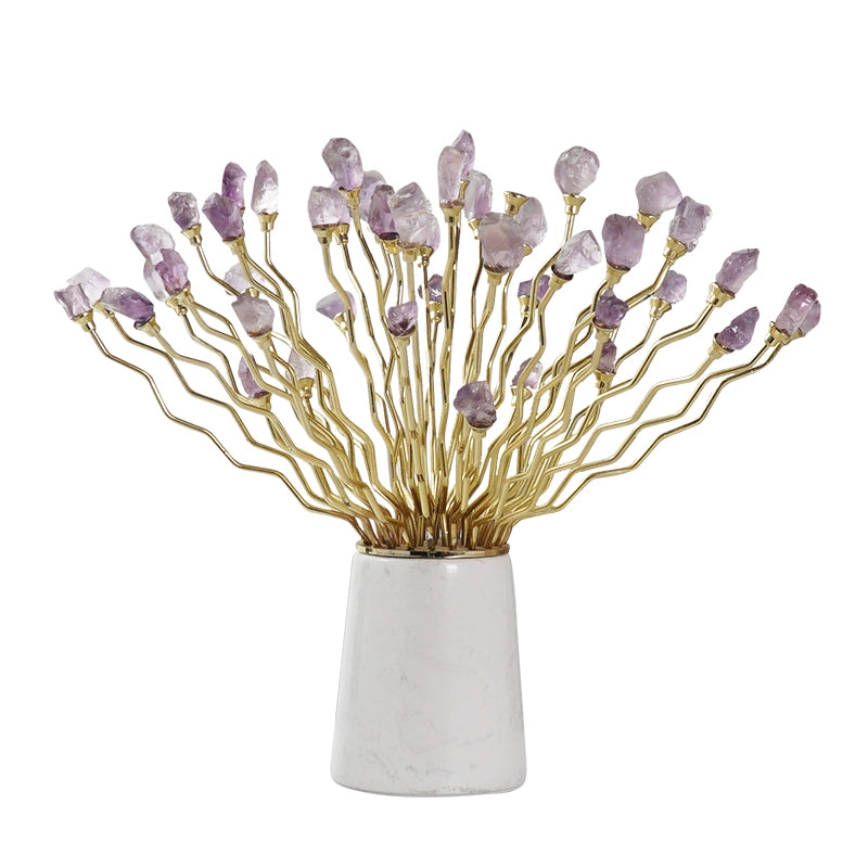 Amethyst abstract flower decoration ornaments