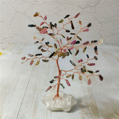 Natural crystal fortune tree decorative ornaments