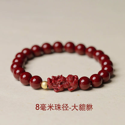 Fashionable New Chinese Style Cinnabar Purple Gold Pixiu Bracelet