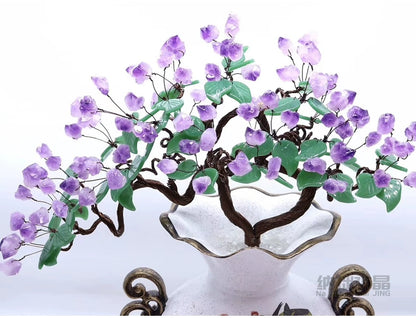 Natural amethyst money tree fortune decoration ornaments