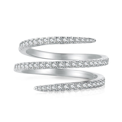 Fashionable and personalized spiral full diamond ring