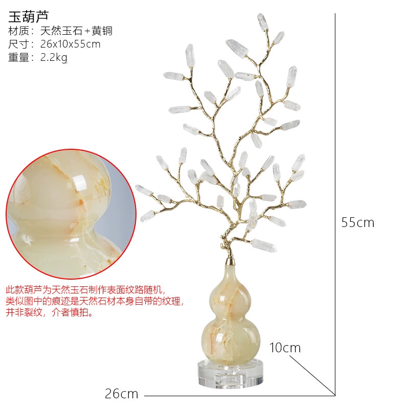 New Chinese style natural amethyst tree ice crack ceramic gourd furniture ornaments