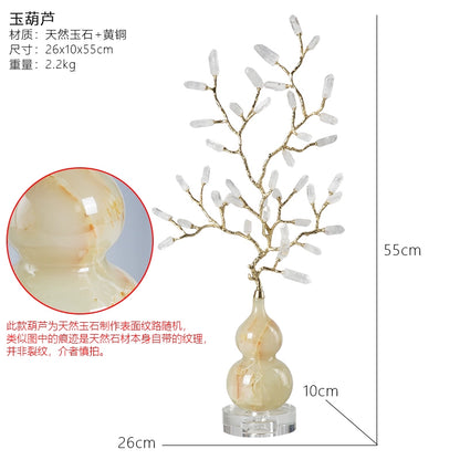 New Chinese style natural amethyst tree ice crack ceramic gourd furniture ornaments