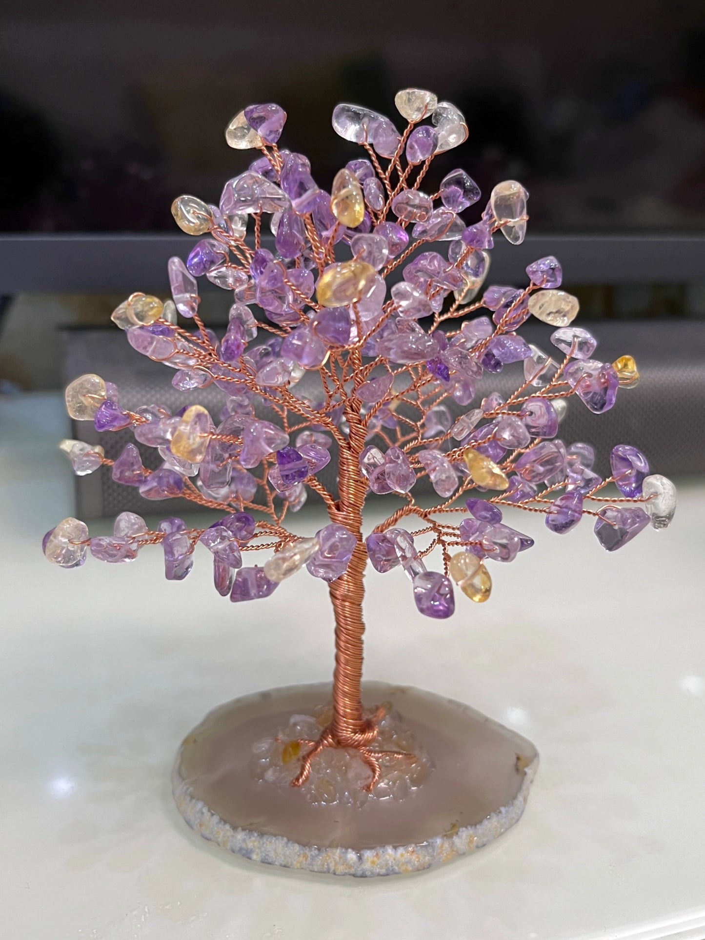 Natural crystal fortune tree decoration ornaments