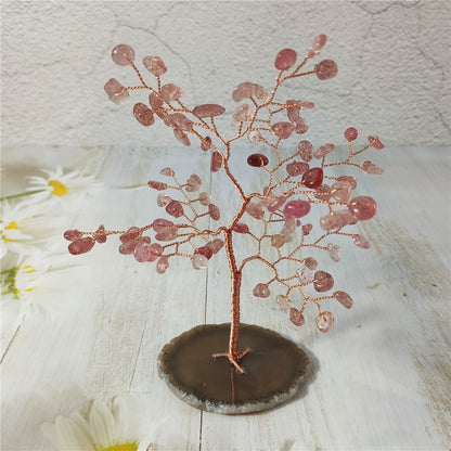 Natural crystal fortune tree decorative ornaments