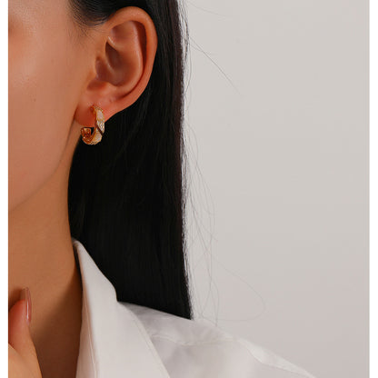 101-High-end design shell link earrings