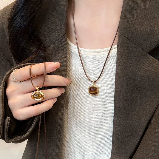 Tiger eye stone necklace long necklace