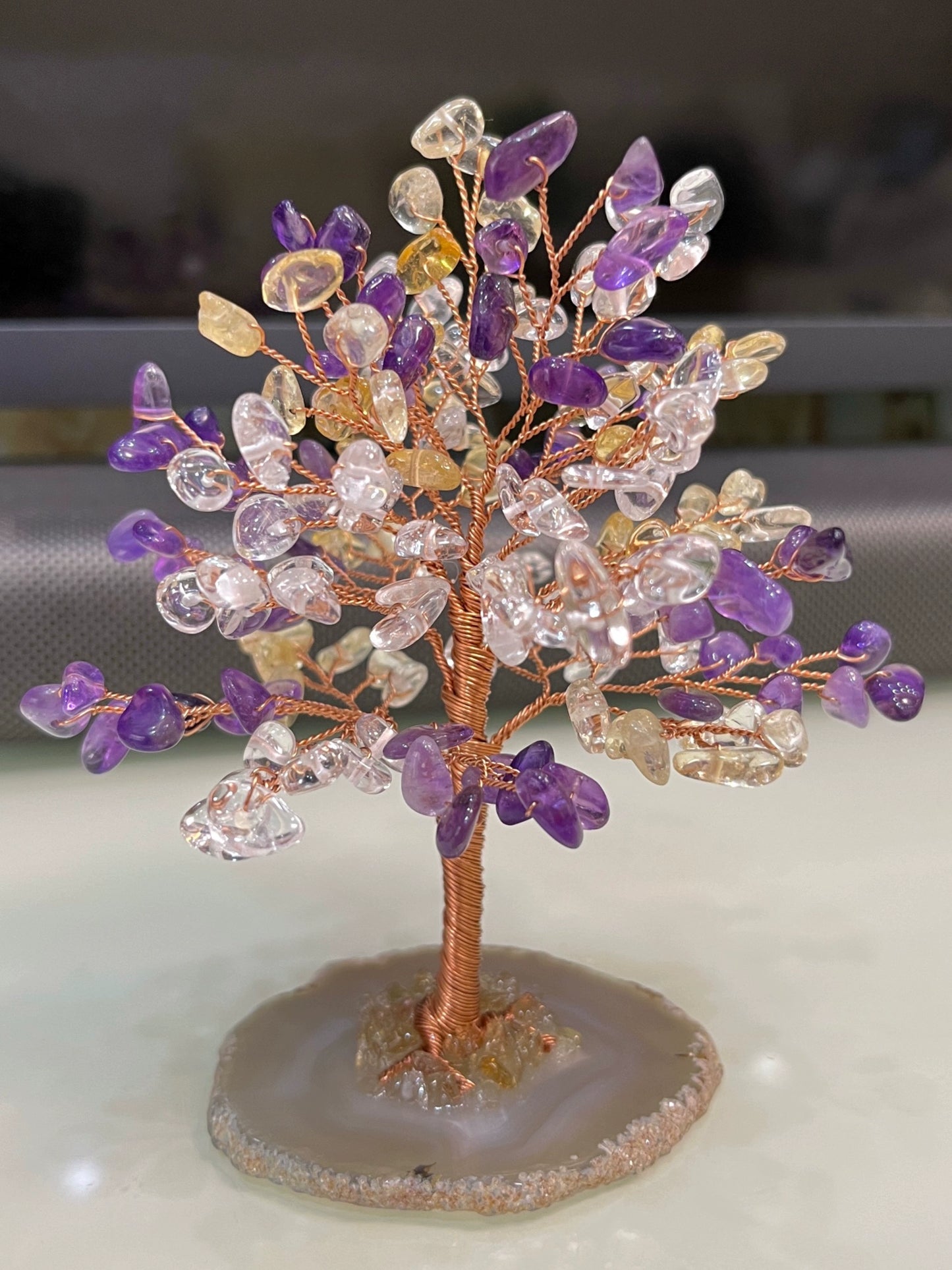 Natural crystal fortune tree decoration ornaments