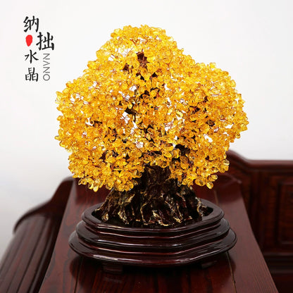 Natural crystal money tree Feng Shui fortune-attracting ornaments