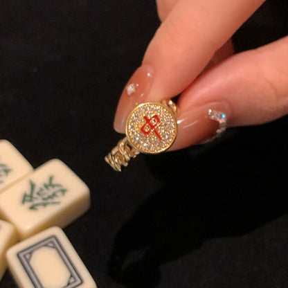 Fashion New Chinese Mahjong Open Ring