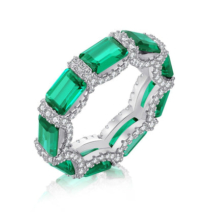 142-Retro high-end zircon emerald ring