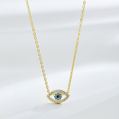 Fashion personality zircon devil eye pendant necklace