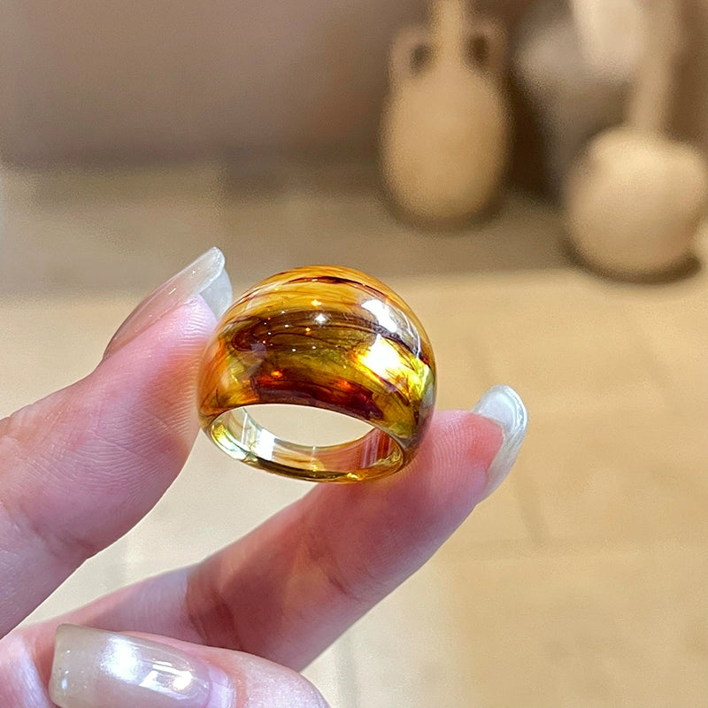 French Vintage Amber Ring