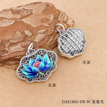 Chinese colorful lotus pendant