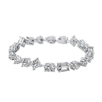 High-end elegant sterling silver full diamond zircon bracelet