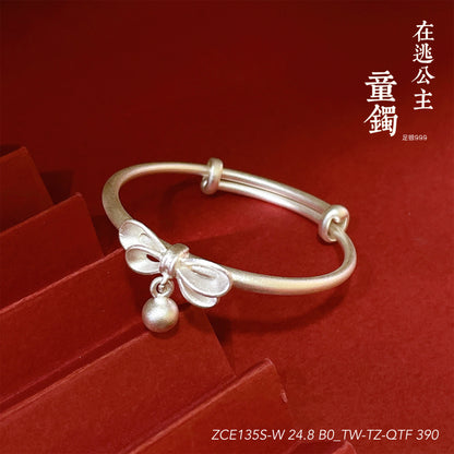 Chinese Bow Bell Sterling Silver Bracelet