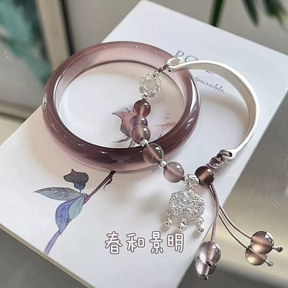 New Chinese style fox bracelet peace lock tassel bracelet