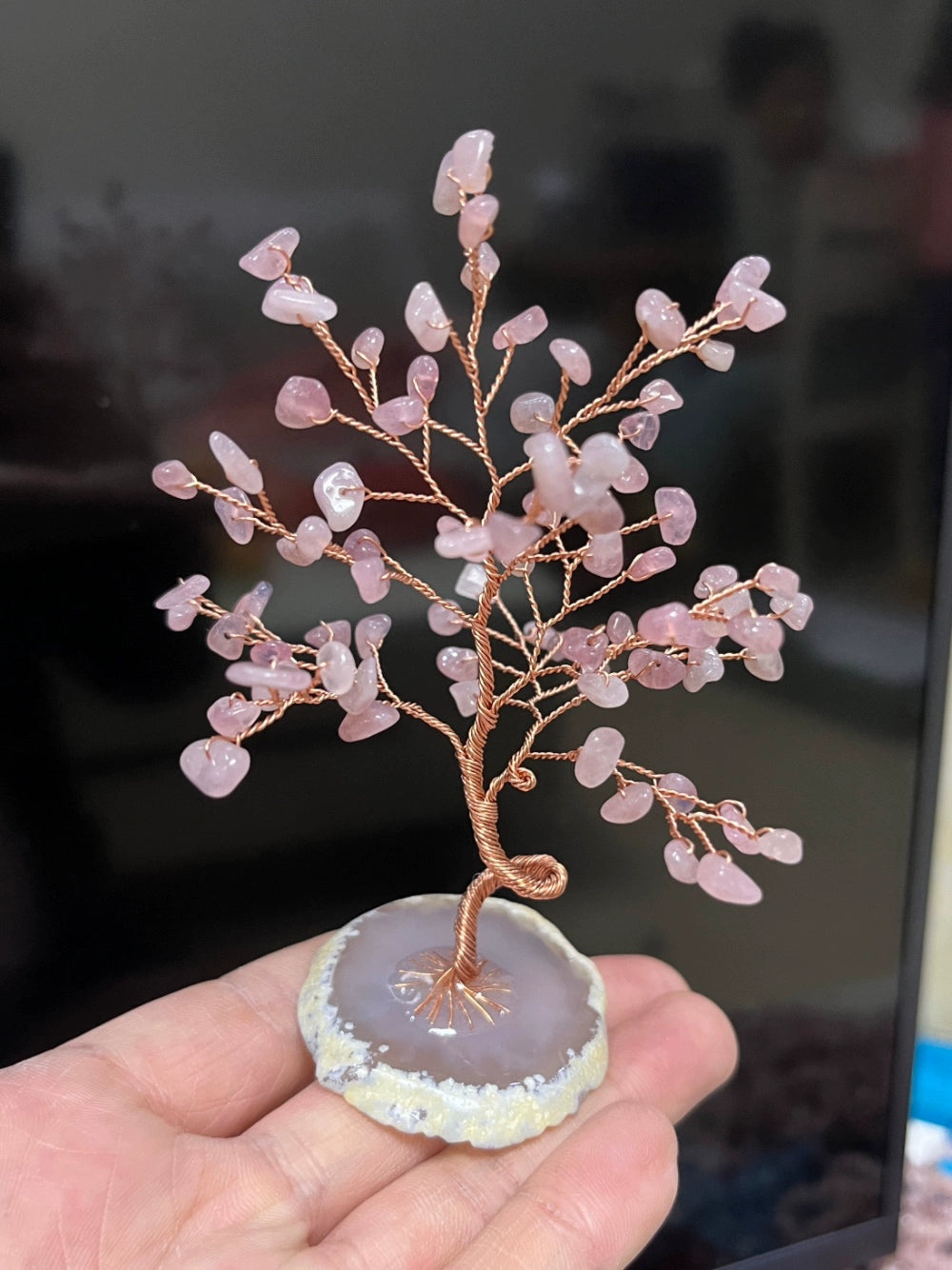 Natural crystal peach blossom fortune tree ornaments