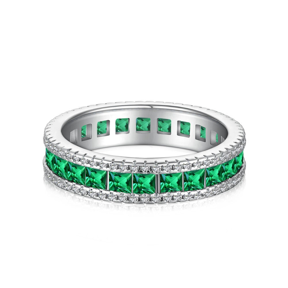 142-Retro high-end zircon emerald ring